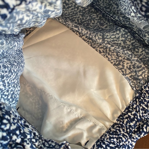 Madewell Drapey Pull-On Shorts Large Blue White Bengali Blockprint L - Picture 9 of 11